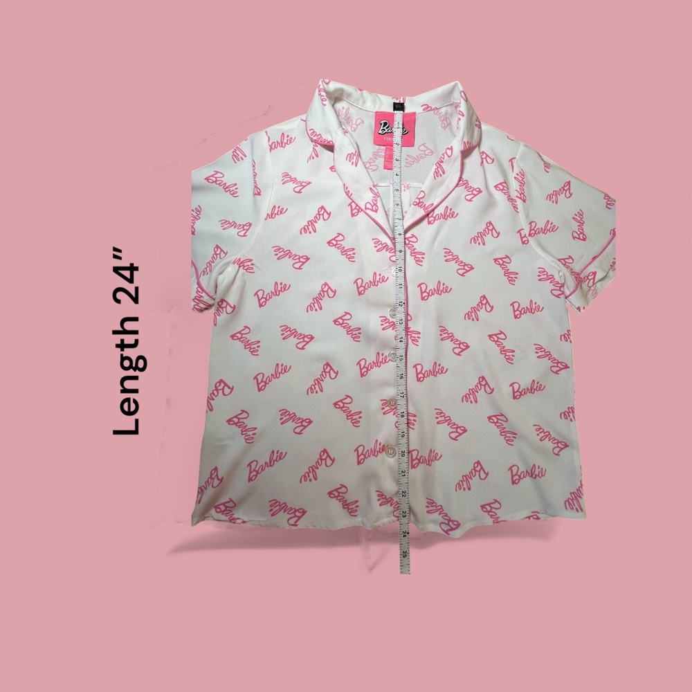 Forever 21, Barbie Logo Print Teen’s Large Pink and White Sleepwear. - Picture 7 of 15